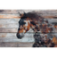 Fire Horse 30" x 20" Brown and Gray Canvas Art