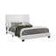 Muave Full White Faux Leather Upholstered Platform Bed