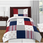 Blue and Red Baseball Patch Twin Microfiber Comforter Set