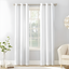 White Light-Filtering Polyester Grommet Curtain Panel