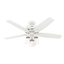 Bennett 52" Matte White Ceiling Fan with LED Lights and Remote