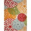 Yellow and Green Floral Synthetic 6' x 9' Reversible Rug