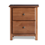 Walnut Shaker Solid Pine Wood 2-Drawer Nightstand