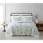 Field Blue and Green Floral Reversible Full Quilt Set