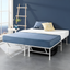 Full White Metal Platform Bed Frame with Underbed Storage