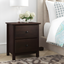 Espresso Solid Wood 2-Drawer Shaker Nightstand