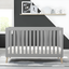 Essex Light Wood and Gray Convertible Baby Crib with Tapered Legs