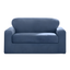 Indigo Two-Piece Stretch Loveseat Slipcover with Textured Design