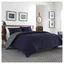 Navy Cotton Reversible Full Comforter Set with Shams