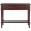 Transitional Dark Cherry Wood & Metal Console Table with Storage