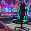 Teal and Black Ergonomic Racing Gaming Chair with Lumbar Support