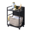 Black Two-Tier Hideaway Storage Cart with Adjustable Shelf