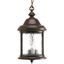 Ashmore Antique Bronze 3-Light Outdoor Hanging Lantern with Seeded Glass