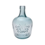 Clear Aquamarine Glass Bottle Vase with Embossed Cabernet Seal