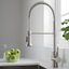 Stainless Steel Commercial Style Kitchen Faucet with Pull-Out Spray