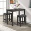 Gray 3-Piece Counter Height Dining Set with Upholstered Stools