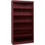 Mahogany Adjustable 6-Shelf Wood Bookcase