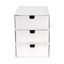 White 3-Drawer Stackable Fiberboard Desk Organizer