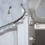 Adjustable Chrome Curved Wall Mounted Shower Rod