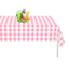 Pink Gingham Rectangular Plastic Tablecloth, 54" x 108"