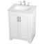 Elegant White 24" Single Bathroom Vanity with Calacatta Quartz Top