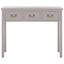 Transitional Gray Wood and Metal Console Table with 3 Drawers