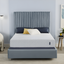 Full Size Blue and White Gel Memory Foam Mattress with Boxspring