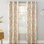 Linen Floral Room Darkening Grommet Curtain Panel, 40x84