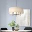 Elegant Presidio Brass Drum Chandelier with Tapered White Shade