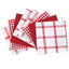 Red and White Cotton Waffle Weave Dishcloth Set, 8-Pack