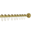 Brushed Brass Adjustable Tension Shower Curtain Rod with Rings