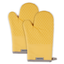 Buttercup Yellow Silicone Print Oven Mitts, 2-Piece Set