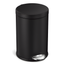 Black Stainless Steel Round Pedal Trash Can