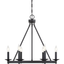 Matte Black 6-Light Metal Candle Chandelier