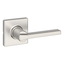 Satin Nickel Square Rose Passage Lever Handle