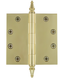 4.5" Unlacquered Brass Heavy Duty Steeple Tip Door Hinge