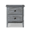 Brushed Gray Solid Pine 2-Drawer Nightstand