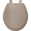 Fawn Beige Molded Wood Round Toilet Seat with Easy Clean Hinge