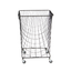 24-Inch Black Metal Rolling Frame Hamper with Wheels