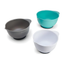 Assorted Color Plastic 3-Piece Mixing Bowl Set