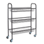 Black Slim 3-Tier Steel Laundry Storage Cart