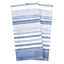 Navy Striped Dual-Sided Cotton Terry Kitchen Towel Set, 2 Piece