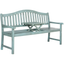 Beach House Blue Acacia Outdoor Bench with Pop-Up Table