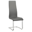 High-Back Gray Faux Leather Side Chair with Chrome Frame