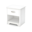 Pure White Particle Board 1-Drawer Nightstand