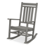 Slate Gray Eco-Friendly Polywood Rocking Chair with Arms