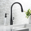 Matte Black Stainless Steel Pull-Down Kitchen Faucet with Spray