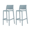 Lagoon Sensilla Baby Blue Stackable Resin Bar Stools, Set of 2