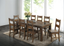 Rustic Golden Brown 9-Piece Dining Set with Ladder-Back Chairs