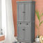 Seaside Distressed Gray 72'' Coastal Kitchen Pantry